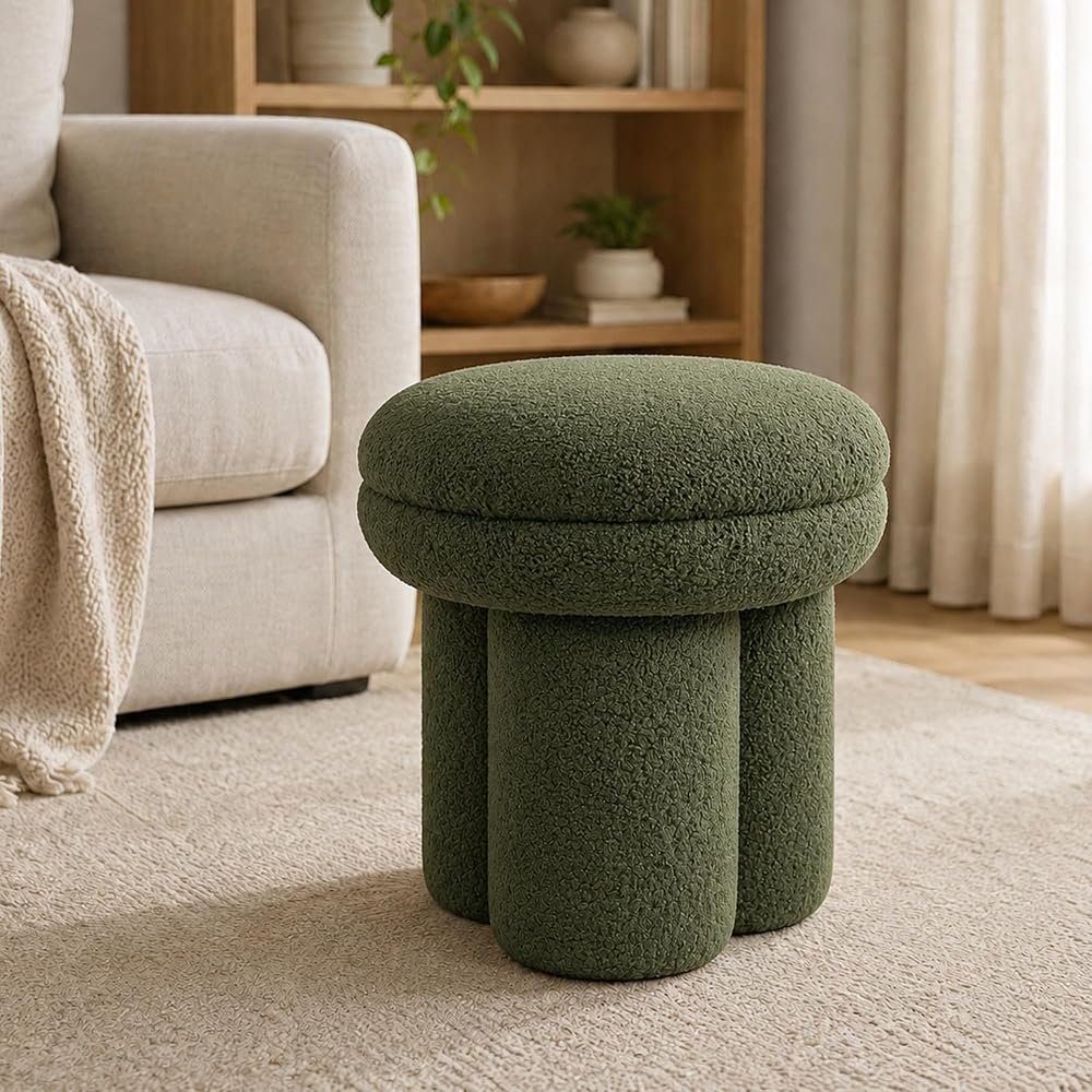 Mushroom Ottoman Stool — Green