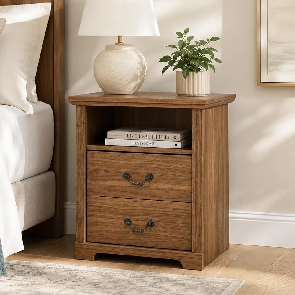 Wooden Walnut Nightstand
