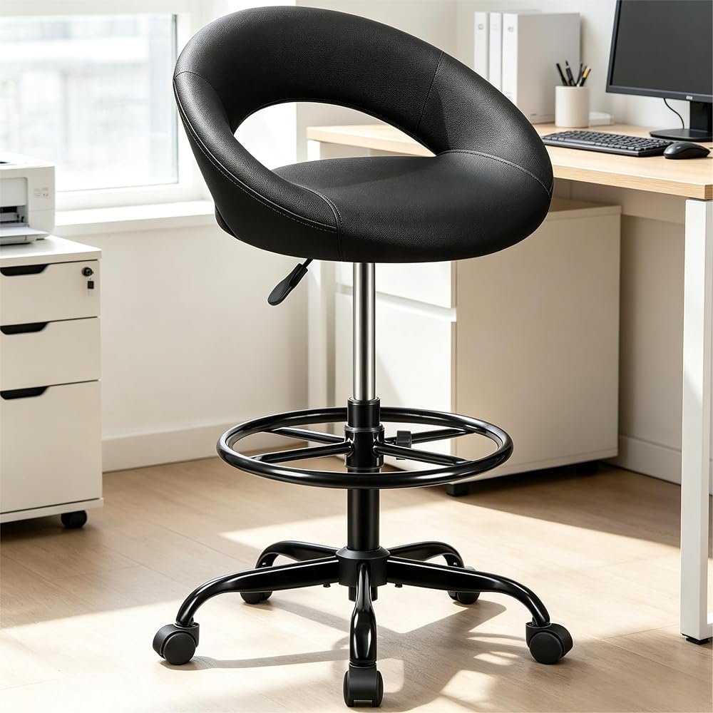 Ergonomic Drafting Chair for Standing Desk — Black